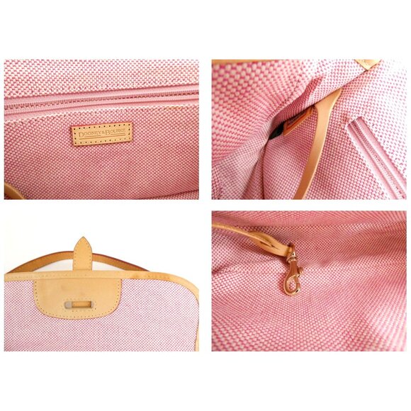 Dooney & Bourke Pink Heart Print Canvas & Leather Shoulder Bag - Picture 10 of 13